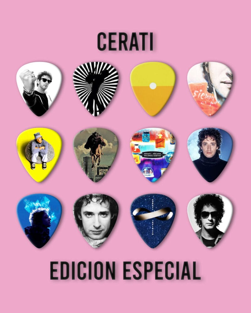 Púas Colección Cerati. Pack 12 Unid + Llavero Porta Púa
