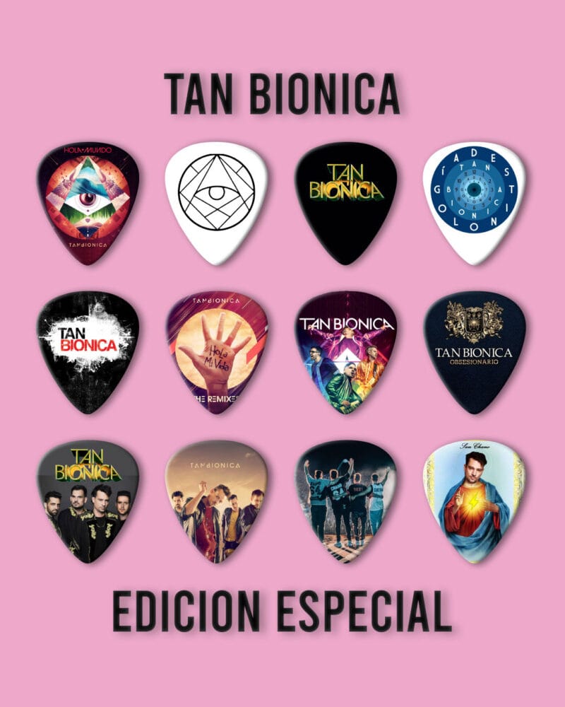 Púas Colección Tan Bionica. Pack 12 Unid + Llavero Porta Púa