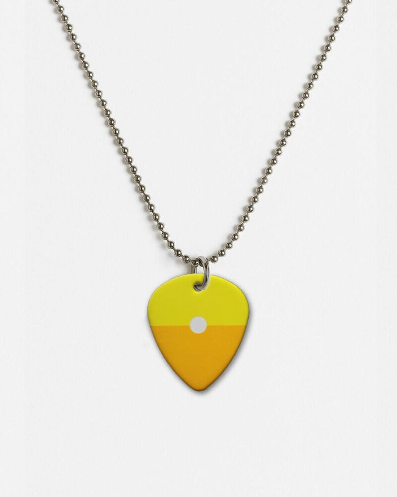 Collar Dije Púa Cerati amor amarillo + Llavero porta pua