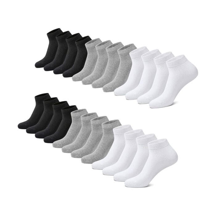 Medias Soquetes algodón Unisex. Talle Único. Pack x 12 un
